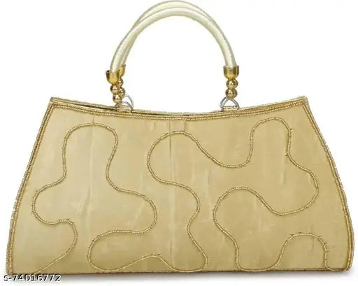 Tan patent leather womens clutch with gold accents