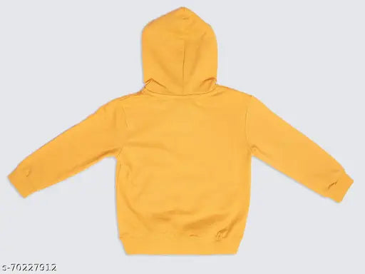 Boys Mustard Cotton Blend Hoodie with Kangaroo Pockets | Stylish Sweatshirt Jacket
