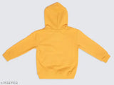 Boys Mustard Cotton Blend Hoodie with Kangaroo Pockets | Stylish Sweatshirt Jacket