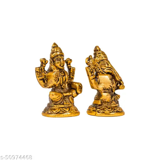 Best Quality Lakshmi Ganesh Set Idol Showpiece Metal gold Lakshmi Ganesha for Diwali Home Decoration Items