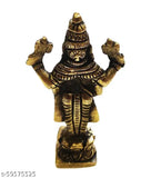 Ashtadhaatu brass Dhanvantri idol statue, 3.5" tall for Dhanteras pujan and home temple
