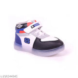 Kids light up sneakers with blue and red accents