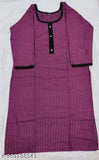 Woolen check skirt, full length, crew neck, button closure