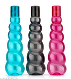 Multicolor fridge water bottles (1000ml, pack of 3 - blue, black, pink) for home, office, gym & school use, leak-proof plastic water bottle combo with BIS/ISI certification