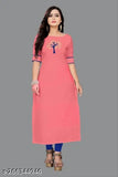 Women's Aline cotton blend patchwork summer straight kurti, blackstraight kurti