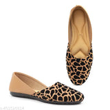 Synthetic tiger print ballerinas in indian sizes 3-9