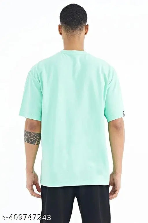 Men's oversized polycotton t-shirt in solid colors, loose fit for plus sizes (S-6XL), stylish and smart, 100% cotton made in India