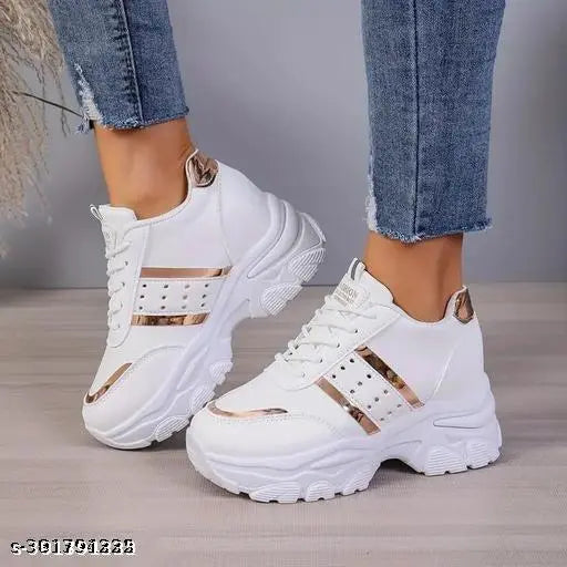 Kids girls mesh white casual shoes with EVA sole, comfortable for active play