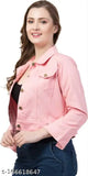 Denim three-quarter sleeve jacket, solid net, women's jacket - India