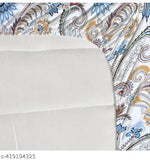 Gorgeous glace cotton botanical double fitted bedsheet & 2 pillow covers (summer/mild winter), India origin