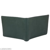 Men's Green Faux Leather Wallet - Regular Size (10 Card Slots), durable artificial leather, compact travel formal design with additional photo sleeves for a classy look
