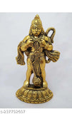 Gold-plated Hanuman Ji Murti Idol, 20 cm x 18 cm, traditional and elegant decorative showpiece, ideal for home or office