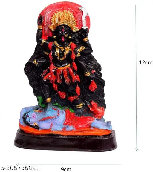 Mini Hindu Goddess Kali resin statue (12cm), Indian handicraft & artifact showpiece for car dashboard decor