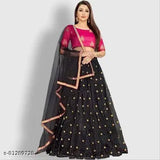 Taffeta silk and net dupatta lehega choli, modern Indian bridal topwear and drape with semi-stitched option