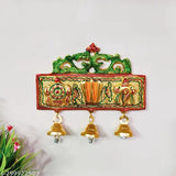 Multicolor metal Tirupati Shankh Chakra Namah decor showpiece for home office temple, 15cm size