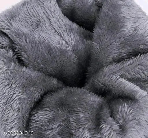 Grey wool cap for winter