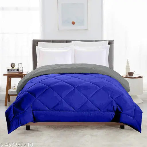 Extra soft, 220 GSM Reversible Microfiber Comforter (60x90 inches), ideal for all-weather use and single bed. Peached fabric, versatile and comfortable