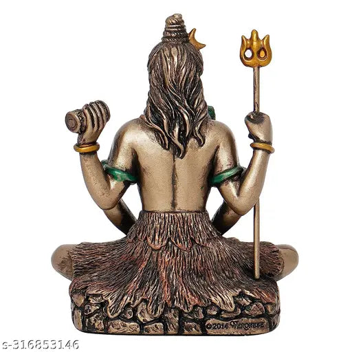Handicraft bronze Lord Shiva figurine, 3-inch decorative showpiece for car or home, Indian artisan crafted idol of Hindu deity