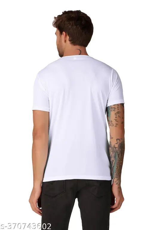 Round neck white striped polyester t-shirt for boys, latest design by Crze Fashion Darshan