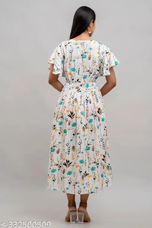 Rayon printed net short-sleeve Shree krishna kurti, Indian fashion for women