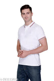 Short sleeve solid cotton polo t-shirt for men, India origin