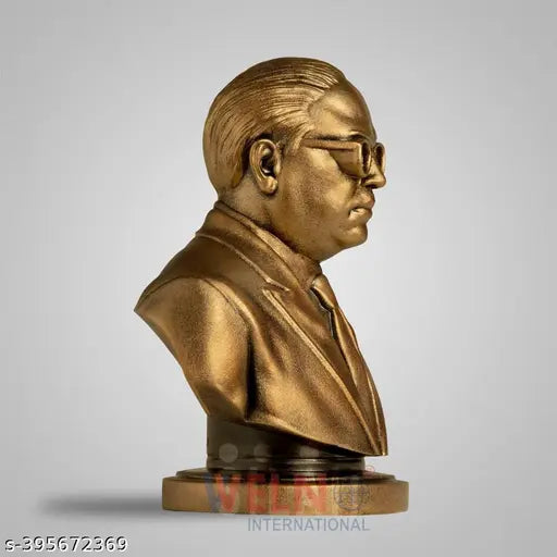 Sai Amrut Dr. Bheem Rao Ambedkar statue, half-copper resin figure (5 inch), Indian handcrafted statue on pedestal