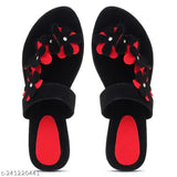 Black Flower & Black Belly Knot Patent Leather Slippers - Fashionable for Women's Daily Use, Office Wear, Party Wear by Spoiltbrat. Comfortable ballerina slippers with a flexible design and stress-free footbed for ladies and girls