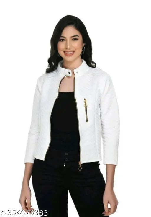 Fleece three-quarter sleeve women's jacket, solid pattern, XL size (bust 42in, length 22in), New York round neck button style, India origin