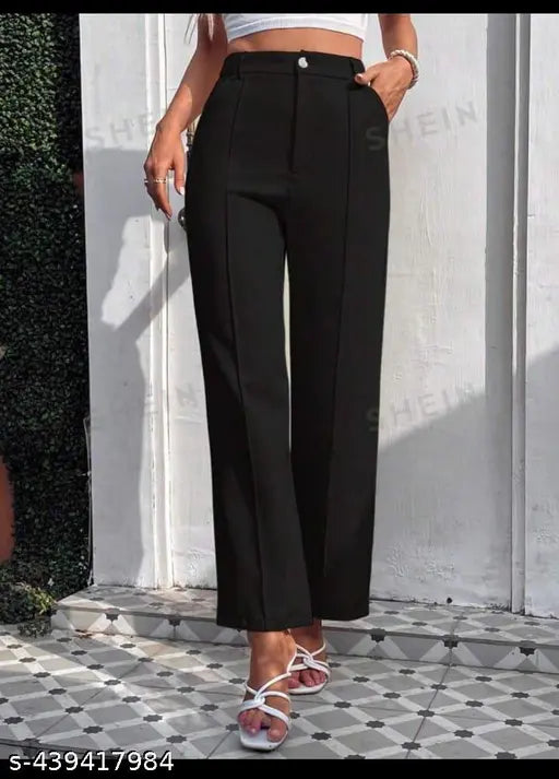 Scuba fabric, solid-colored Tiger Style Simplicity wide-leg pants for women and girls