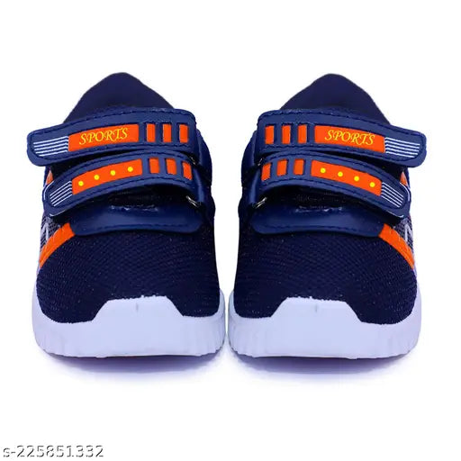 Black and blue sneakers with light-up design, suitable for children's outdoor activities