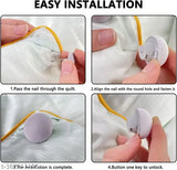 Flexible fabric bed clip set, for securing fitted sheets and flat sheets on beds