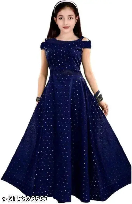 Printed net polyester little angel gown for kids, short sleeves and best gift for your 6-17 years old with sizes ranging from 26in to 34in. Made in India