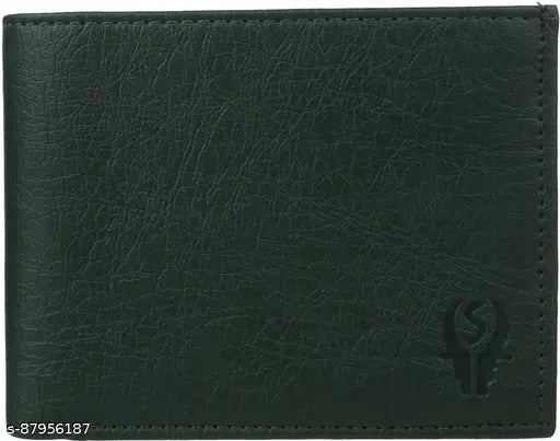 Green PU leather wallet, SAMTROH style with 69 card slots, chain coin pocket