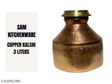Orange copper water bottle, Kalhi handa/ghada, leak-proof and BIS/ISI certified
