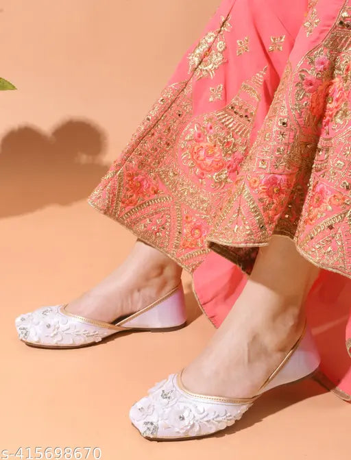 Stylish synthetic hand-embroidered bellie/jutti sandals for women & girls - eye-catching designs, premium quality, ideal for casual/outdoor/party wear