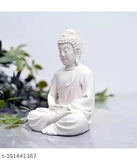 White resin Buddha statue decor, 5.5-inch pack of 1 for Fengshui, meditation enhancer