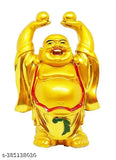 Vastu Fengshui Collection, poly resin Laughing Buddha statue with wealth balls, small decorative showpiece for home, symbolizes prosperity & positive energy (India origin)