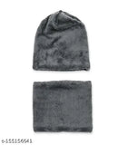 Solid wool winter combo pack: balaclava cap, neck warmer, and cotton gloves from India