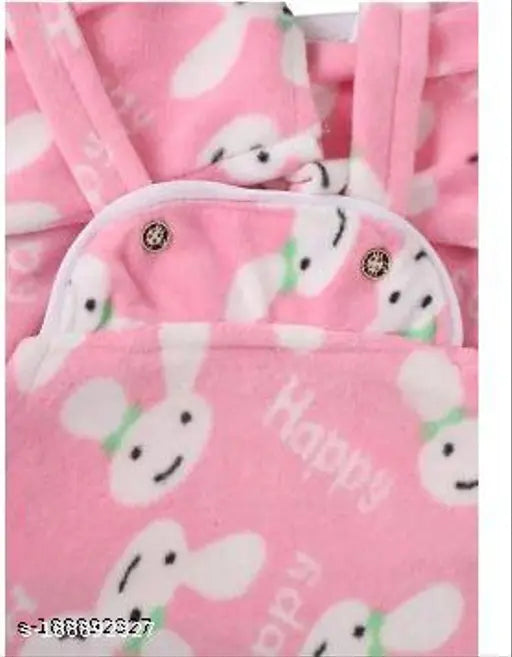 Wool newborn baby dress, long sleeves, printed net pattern. Kids winter wear from India