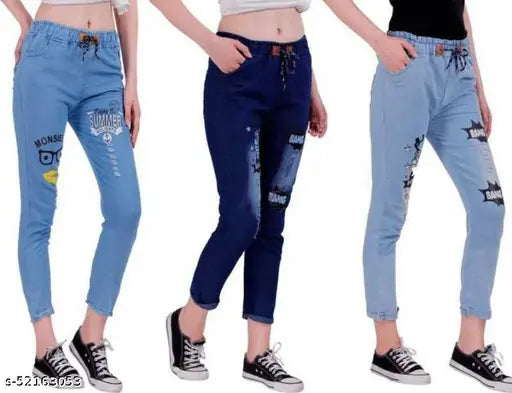 Solid denim latest women's jeggings - stylish fit, Indian-made