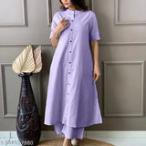 Cotton Aagam Ensemble kurti in solid colors, Indian ethnic wear with short sleeves