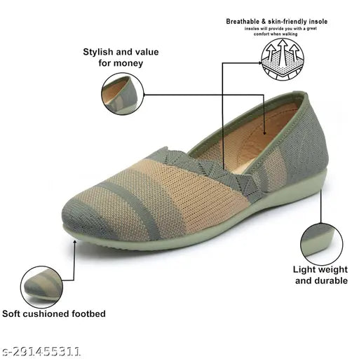 Synthetic colorblocked bellies shoes for women and girls, comfortable for daily wear and outdoor activities