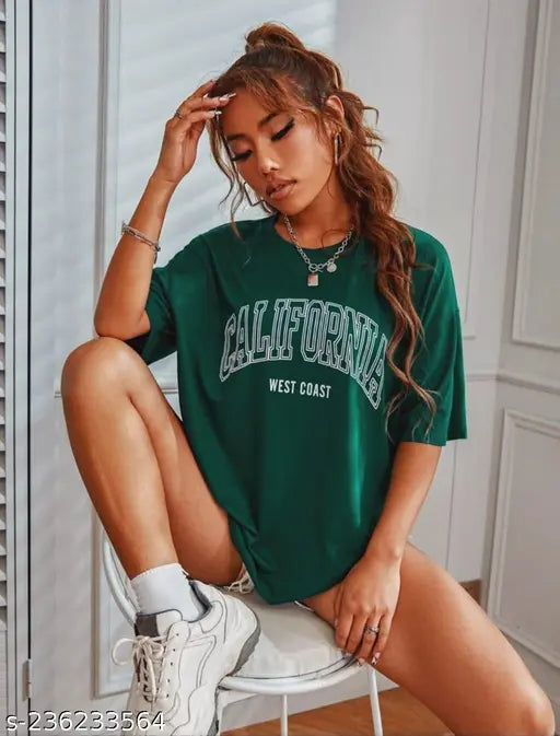 Oversized California drop shoulder t-shirt, white
