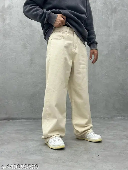 Wide leg, khaki, casual men's pants