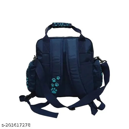 Blue diaper bag, large space for organized stuff, easy-access pockets, detachable changing pad. Modern baby shower gift set, spacious design for on-the-go essentials
