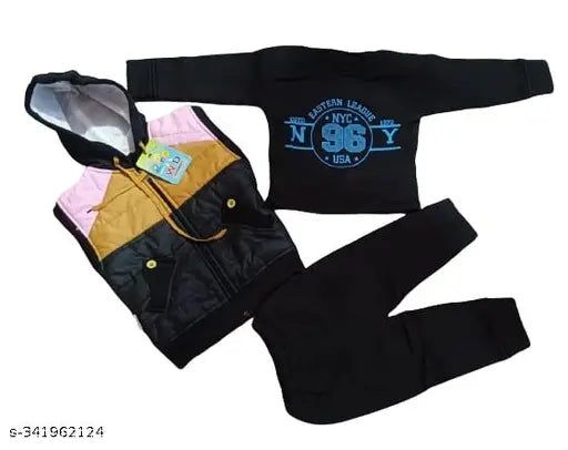 Baby Boys Casual Sweatshirt Pant (Black)