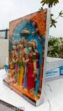 Multicolor plastic Ram Darbar religious idol & figurine, intricate detailing of Indian culture for home decor or gifting