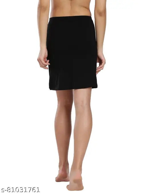 Black cotton blend inner short skirt for women, multipack of sizes S, M, L, XL