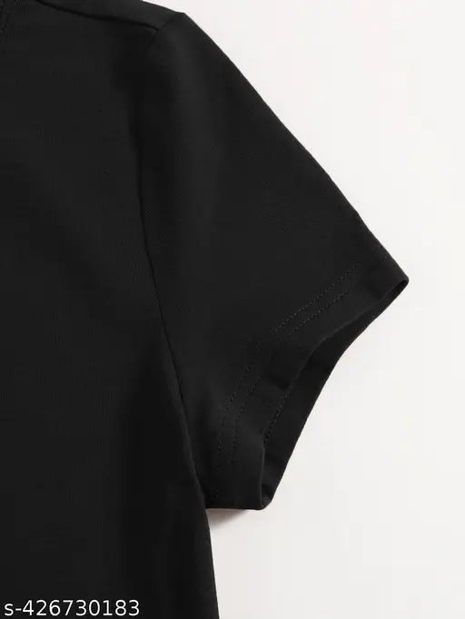 Women's crop printed cotton t-shirt, short sleeves, size chart available for accurate fit, India origin