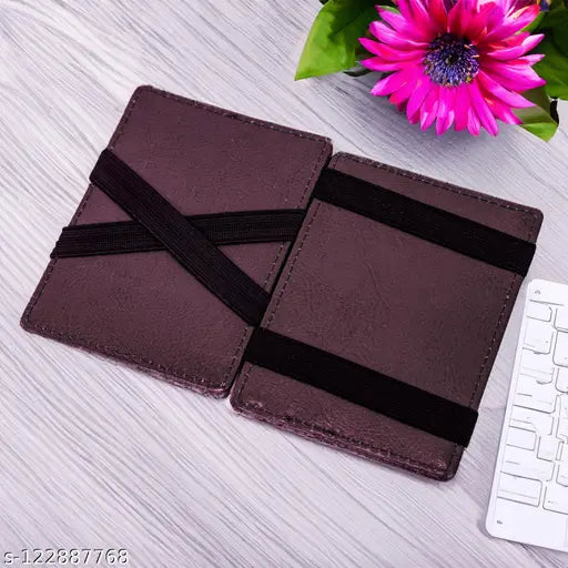 Leatherette faux-leather slim wallet for men, stores 4 cards & cash, vegan leather, handcrafted with RFID blocking technology